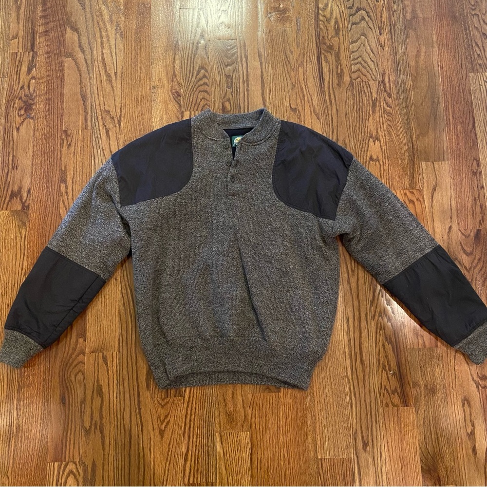 Cabela’s Brown Wool Windshear Heavyweight Henley Jacket Sweater Size XL